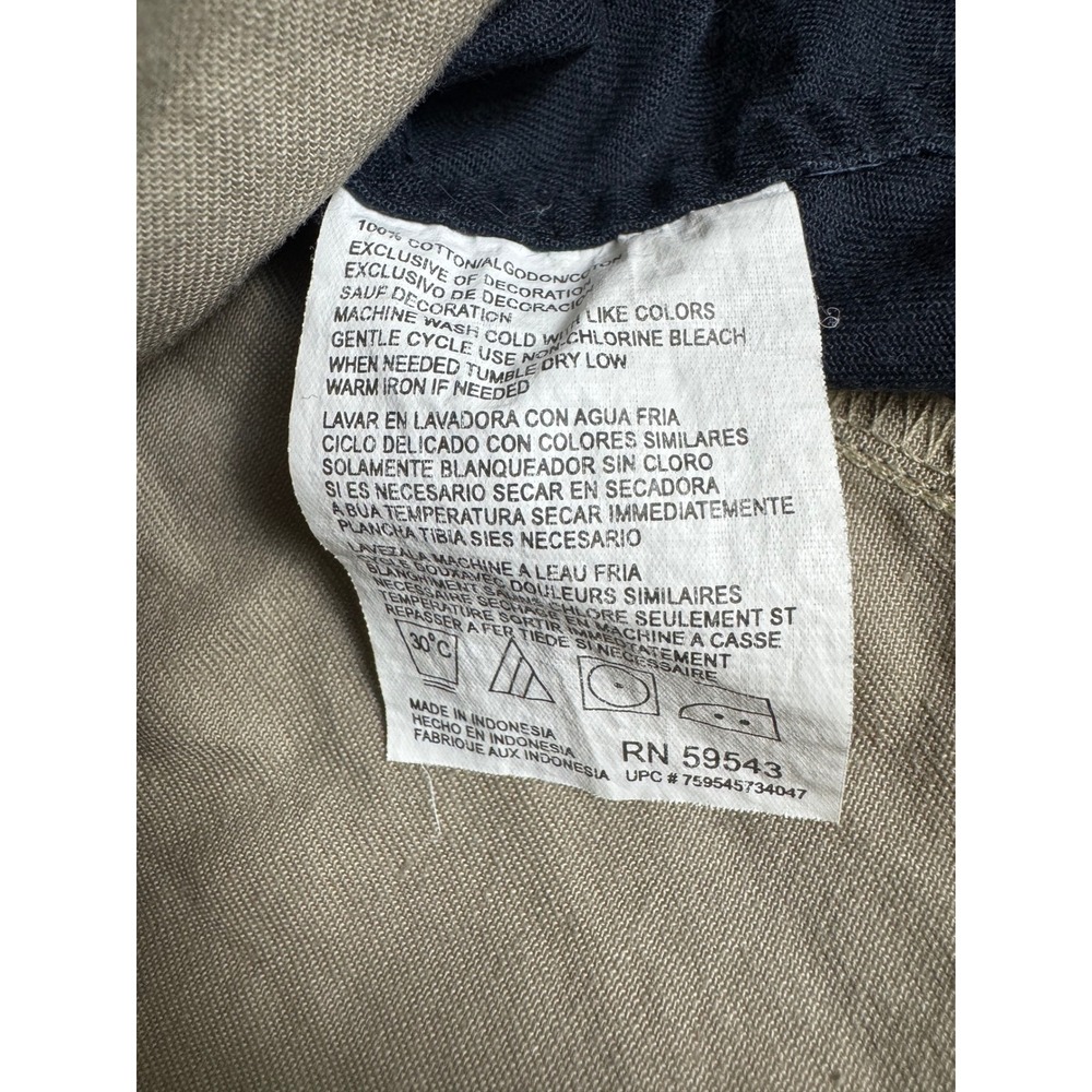 Dickies Mens XL Khaki Navy Two Tone Short Sleeve Work Shirt Cotton Button Up - Picture 13 of 15
